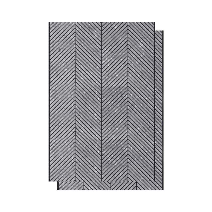 Set 2 panouri decorative ,riflaj ,polimer rigid,260x30x0.5cm, gri [1]