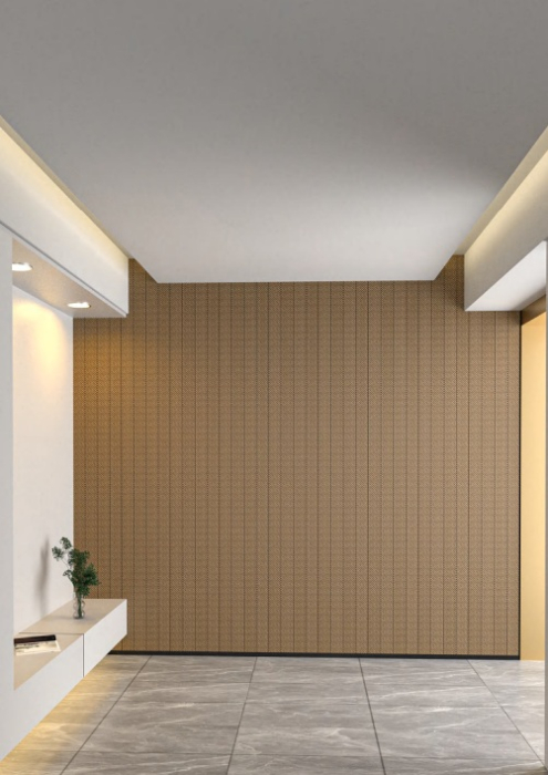 Set 2 panouri decorative,riflaj,polimer rigid,260x30x0.5cm, maro [2]