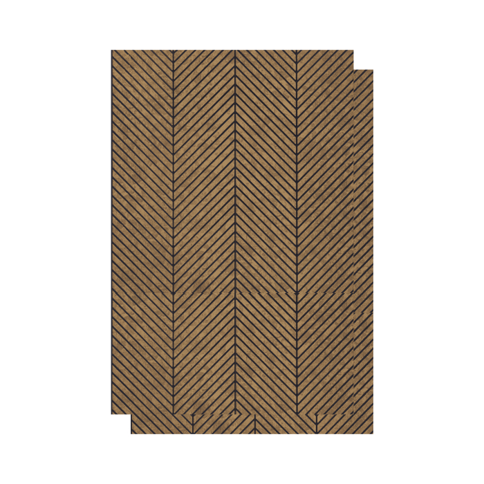 Set 2 panouri decorative,riflaj,polimer rigid,260x30x0.5cm, maro [1]