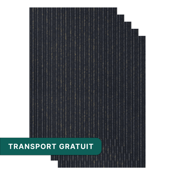 Set 5 panouri decorative ,riflaj ,polimer rigid,260x30x0.6 cm, albastru [1]