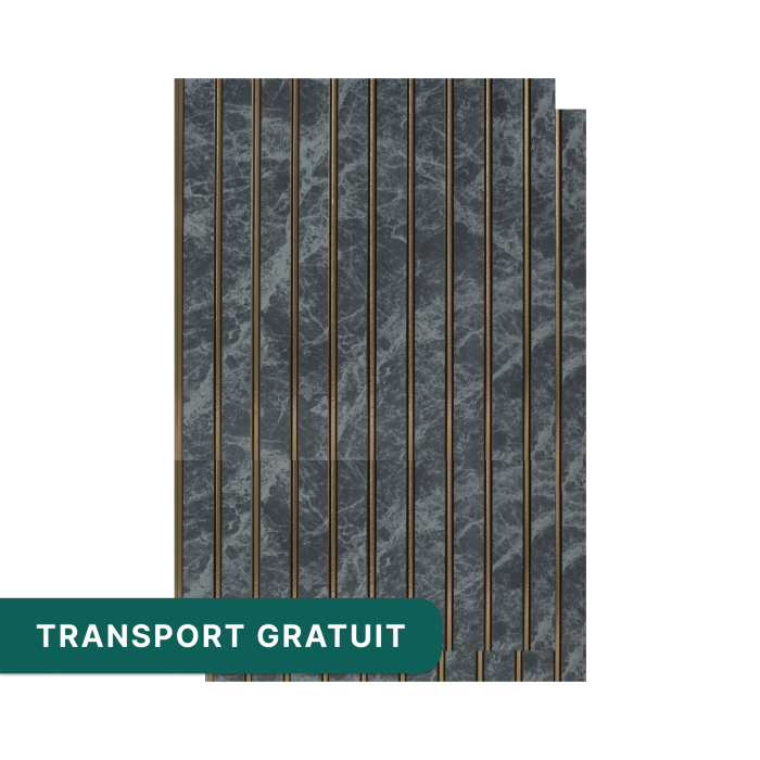 Set 2 panouri decorative ,riflaj ,polimer rigid,260x31x0.6cm, albastru model [1]