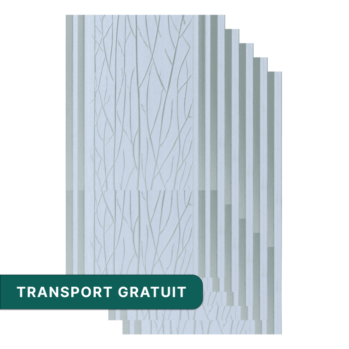 Set 5 panouri decorative ,riflaj ,polimer rigid,260x31x0.8cm alb model [1]