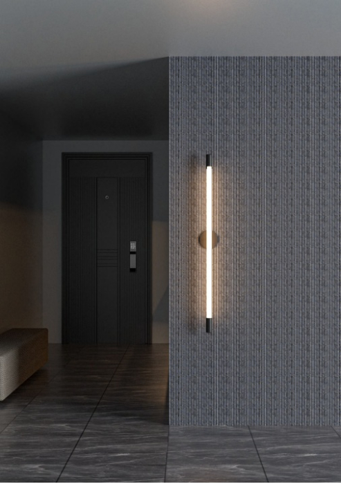 Set 2 panouri decorative ,riflaj ,polimer rigid,260x30x0.6 cm, albastru [2]