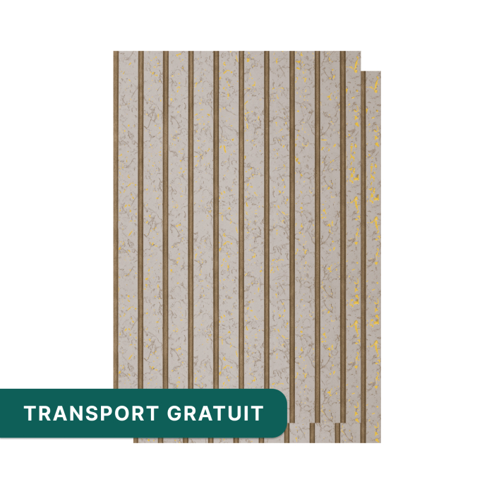 Set 2 panouri decorative ,riflaj ,polimer rigid,260x31x0.8cm, auriu model - Copie [1]