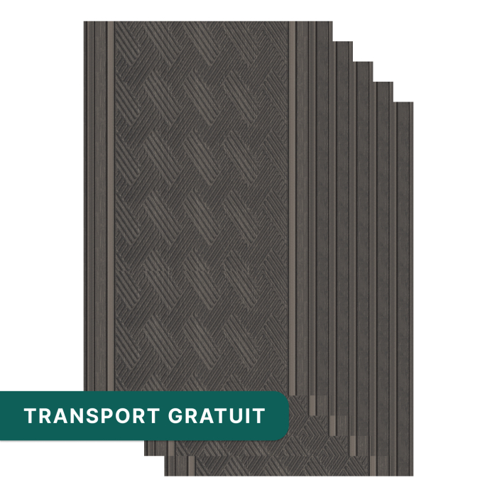 Set 5 panouri decorative ,riflaj ,polimer rigid,260x31x0.8cm, maro model [1]