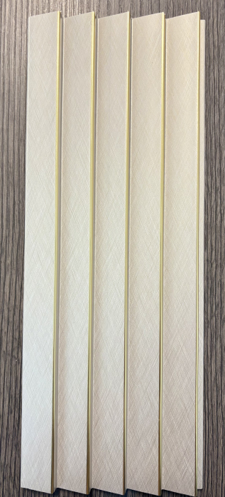 Set 5 panouri decorative, riflaj, polimer rigid, 270x12x 1.1 cm, crem [3]