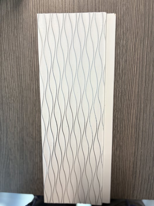 Set 5 panouri decorative, riflaj, polimer rigid,  270x12x1.2cm, alb [3]