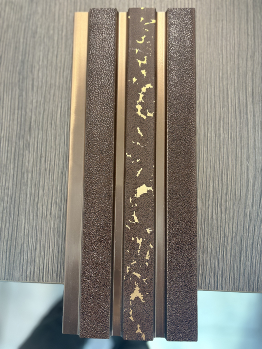 Set 5 panouri decorative, riflaj, polimer rigid,270x12x1.2cm, maro [3]