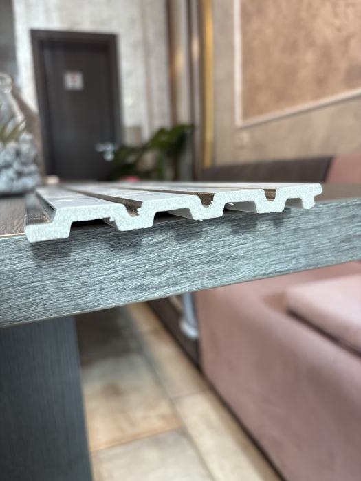 Set 2 panouri decorative, riflaj, polimer rigid,270x12x1cm, argintiu - Copie [4]