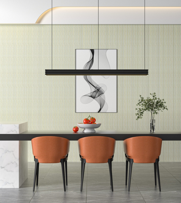 Set 2 panouri decorative, riflaj, polimer rigid, 270x12x 1.1 cm, crem [2]