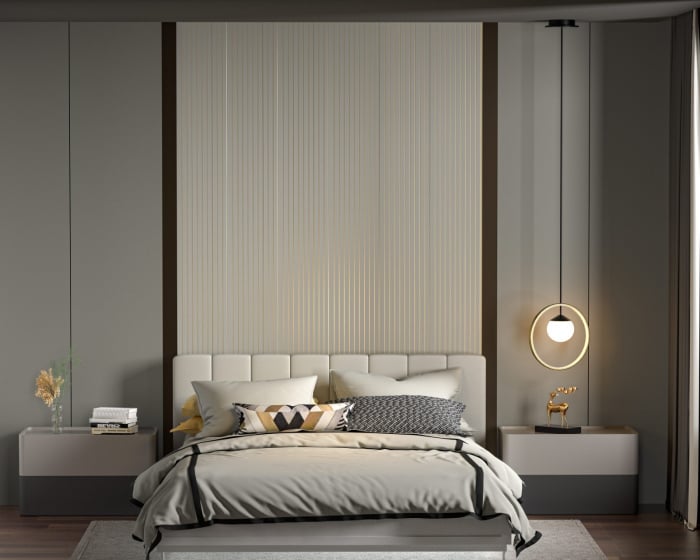 Set 5 panouri decorative, riflaj, polimer rigid, 244x30x0.8 cm, auriu [2]