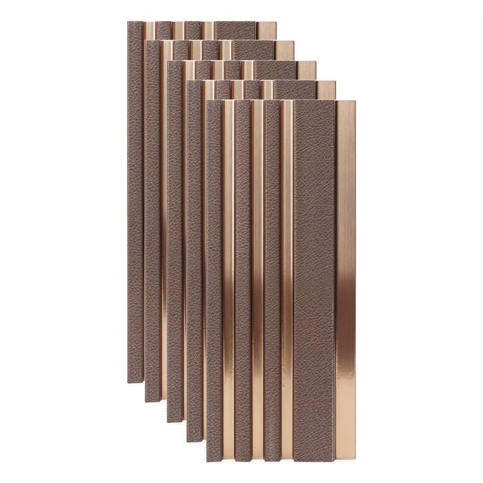 Set 5 panouri decorative, riflaj, polimer rigid, 270 x12 x 1.2 cm, auriu [1]