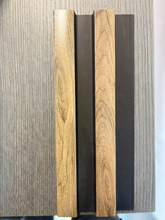 Set 2 panouri decorative, riflaj, polimer rigid, 270x12x2 cm, stejar [3]