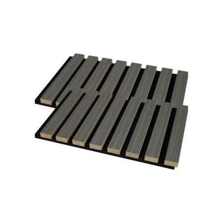 Riflaje Acustice - Set 2 panouri riflaj acustic decorativ, mdf si pasla, 260x30x2.1cm,gri