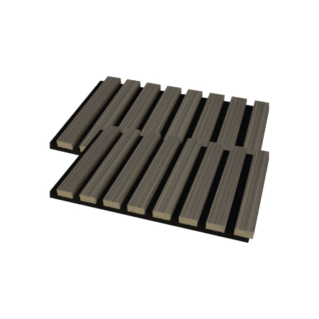 Riflaje Acustice - Set 2 panouri riflaj acustic decorativ, mdf si pasla, 260x30x2.1cm,maro
