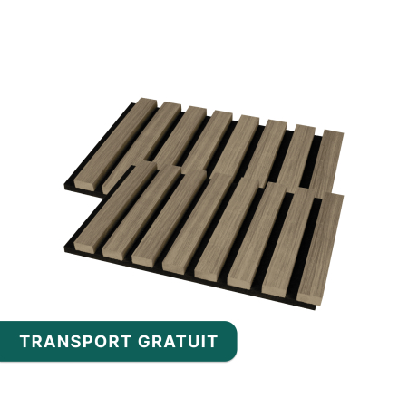 Riflaje Acustice - Set 2 panouri riflaj acustic decorativ, mdf si pasla, 260x30x2.1cm,stejar - Copie