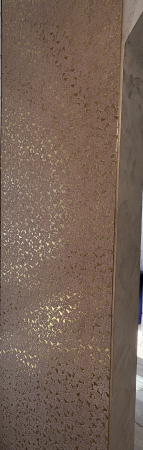 Set 3 panouri decorative ,riflaj polimer rigid 244 x 60 x 0.4 cm, roz pudrat auriu [1]