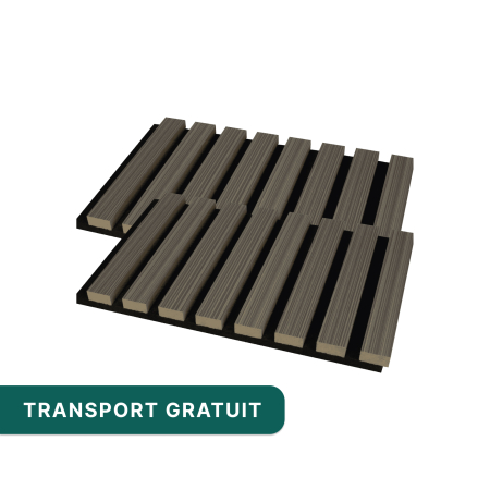 Riflaje Acustice - Set 2 panouri riflaj acustic decorativ, mdf si pasla, 260x30x2.1cm,maro