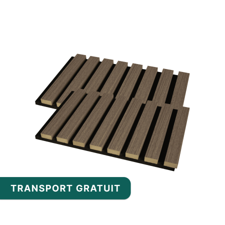 Riflaje Acustice - Set 2 panouri riflaj acustic decorativ, mdf si pasla, 260x30x2.1cm,maro deschis - Copie