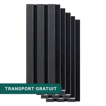 Riflaje Polimer Rigid - Set 5 panouri decorative, riflaj, polimer rigid,240 x 12 x 1,2 gri antracit