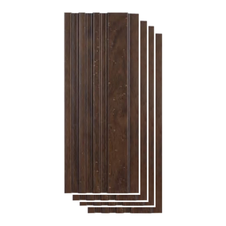 Riflaje Polimer Rigid - Set 5 panouri decorative, riflaj, polimer rigid, 244 x 12 x1.2 , mahon