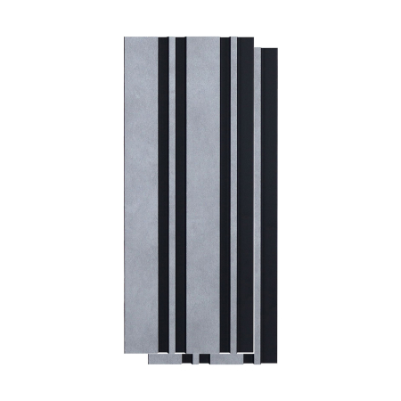 Riflaje & Panouri riflate - Set 2 panouri decorative, riflaj, polimer rigid,244 x 12 x 1.2 ,gri/negru