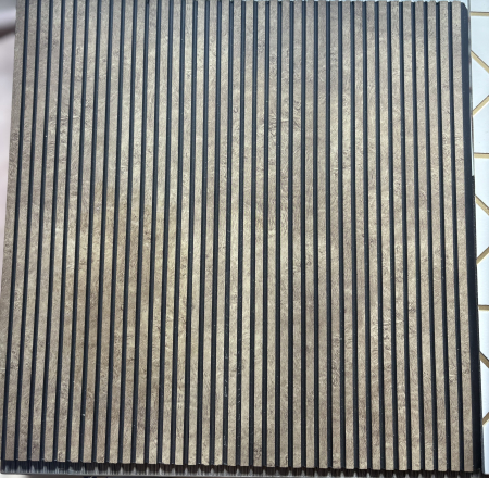 Set 5 panouri decorative, riflaj, polimer rigid, 244 x 30 x 0.6, maro [2]