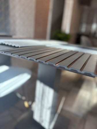 Set 5 panouri decorative, riflaj, polimer rigid, 244x30x0.8 cm, auriu [3]