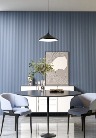 Set 2 panouri decorative,riflaj,polimer rigid,260x15x1.2 cm, albastru închis [1]