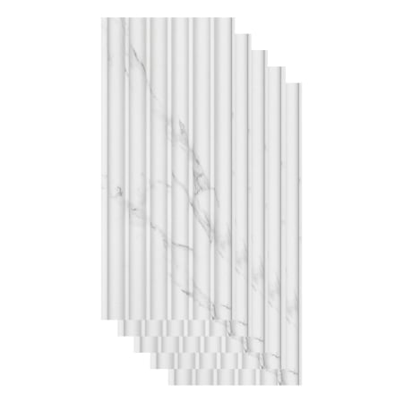 Riflaje & Panouri riflate - Set 5 panouri decorative,riflaj,wpc,260x15,7x1.5 cm, alb model