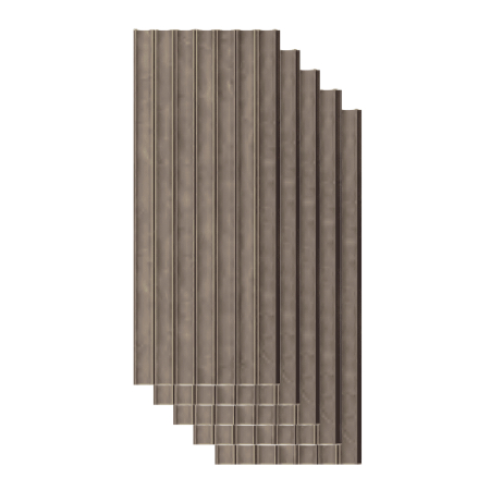 Riflaje & Panouri riflate - Set 5 panouri decorative,riflaj,polimer rigid, 260x20x1 cm, maro model