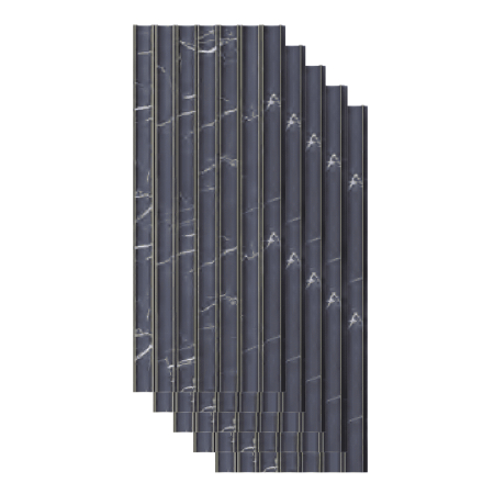 Riflaje Polimer Rigid - Set 5 panouri decorative,riflaj,polimer rigid ,260x20x1 cm, gri inchis