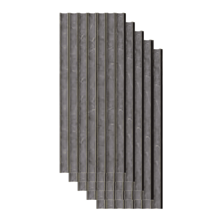 Riflaje Polimer Rigid - Set 5 panouri decorative,riflaj,polimer rigid ,260x20x1cm, gri model