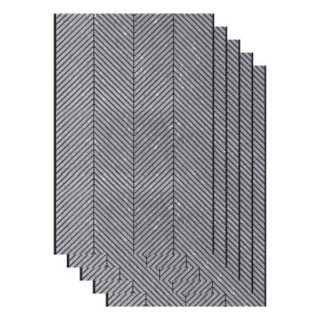 Riflaje Polimer Rigid - Set 5 panouri decorative ,riflaj ,polimer rigid,260x30x0.5cm, gri