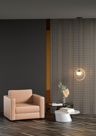 Set 2 panouri decorative ,riflaj ,polimer rigid,260x31x0.8cm, maro model [1]