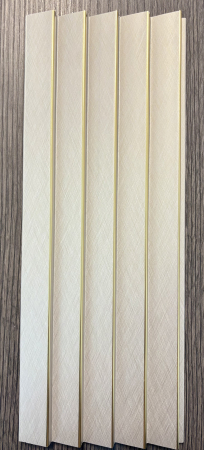 Set 2 panouri decorative, riflaj, polimer rigid, 270x12x 1.1 cm, crem [2]