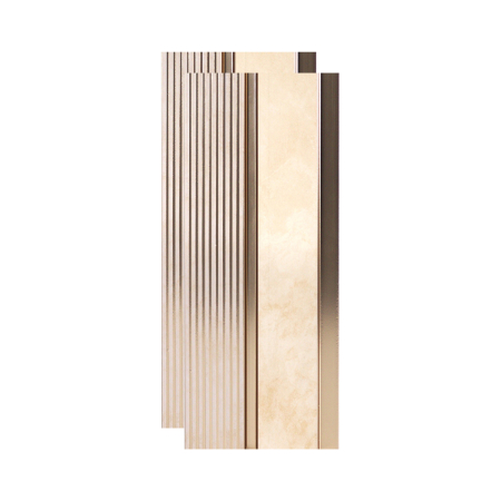 Riflaje & Panouri riflate - Set 2 panouri decorative, riflaj, polimer rigid, 270x12x1.2 cm, auriu