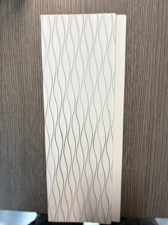 Set 5 panouri decorative, riflaj, polimer rigid,  270x12x1.2cm, alb [2]