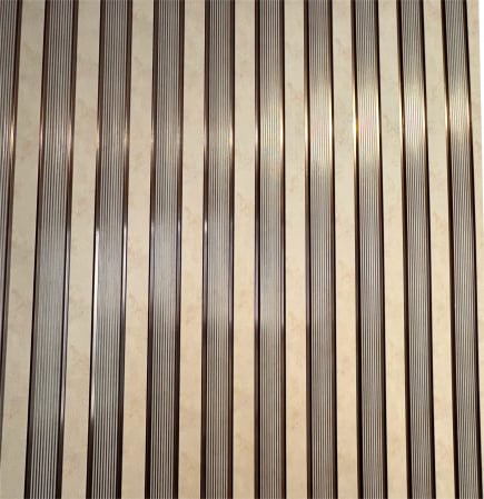 Set 5 panouri decorative, riflaj, polimer rigid, 270x12x1.2 cm, auriu [2]