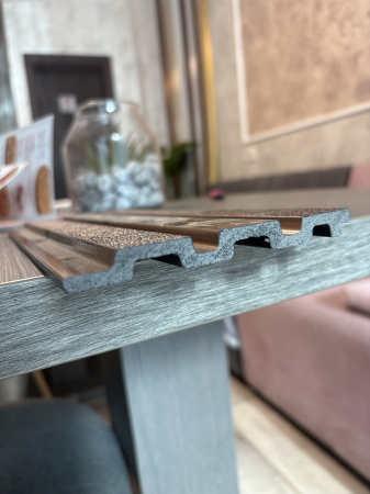 Set 2 panouri decorative, riflaj, polimer rigid,270x12x1.2cm, maro [3]