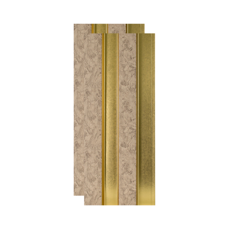 Riflaje & Panouri riflate - Set 2 panouri decorative, riflaj, polimer rigid, 270x12x2 cm, auriu