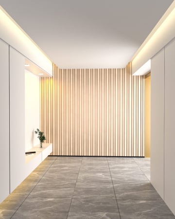 Set 5 panouri decorative, riflaj, polimer rigid, 270x12x1.2 cm, auriu [1]