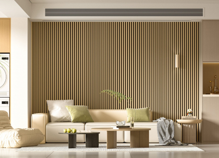 Set 2 panouri decorative, riflaj, polimer rigid, 270x12x2 cm, stejar [1]