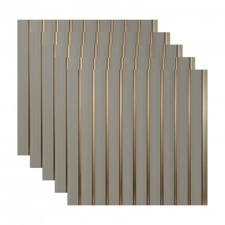 Riflaje & Panouri riflate - Set 5 panouri decorative, riflaj, polimer rigid, 244x30x0.8 cm, auriu