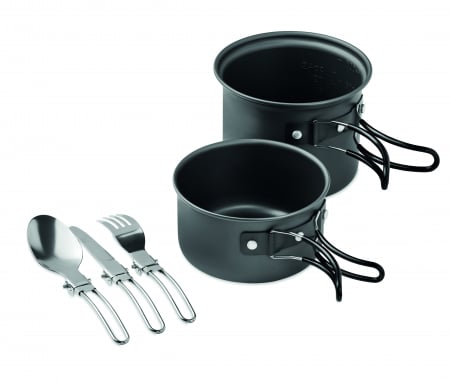 Camping - Set de 2 oale de camping cu set de tacamuri