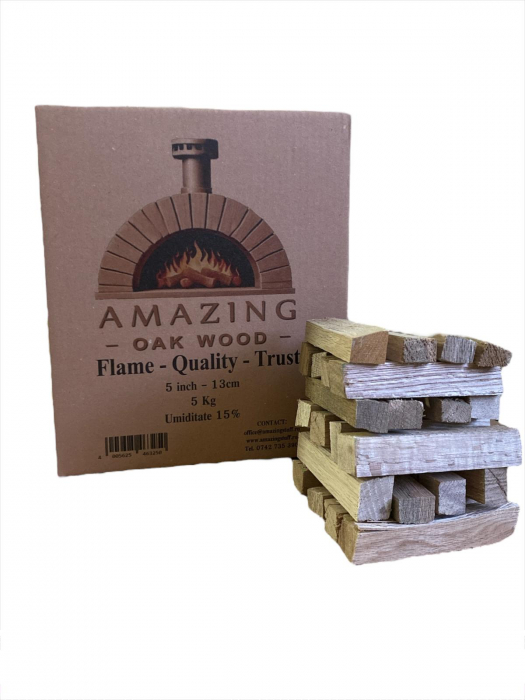 Lemn de foc pentru cuptor pizza (5 Inch / 13 cm), 5 kg, Uscat, x2 Cutii [4]