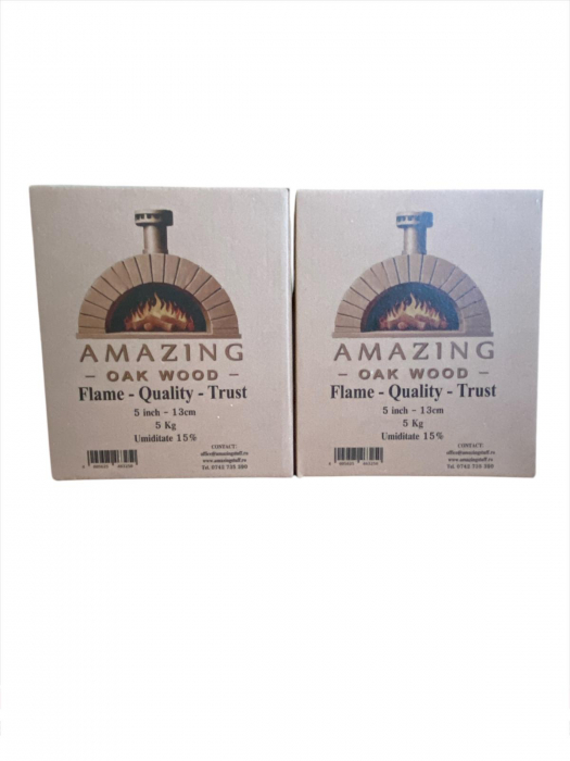 Lemn de foc pentru cuptor pizza (5 Inch / 13 cm), 5 kg, Uscat, x2 Cutii [2]