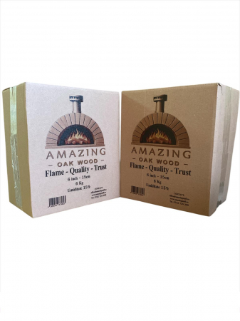 Lemn de Foc Premium din Stejar, 6 Inch (15 cm), Uscat in Cuptor, Ideal pentru Gratare, Afumatoare si Cuptoare de Pizza – 2 Cutii x 6 kg [3]