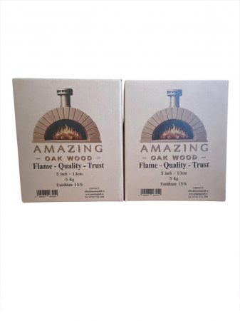 Lemn de foc pentru cuptor pizza (5 Inch / 13 cm), 5 kg, Uscat, x2 Cutii [1]