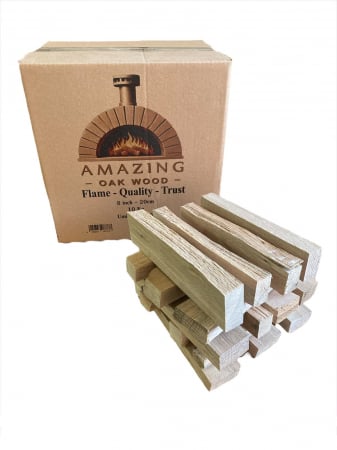 Lemn de foc Stejar Premium – 8 Inch (20 cm),10 kg, Uscat, Ideal pentru Grătare, Cuptoare de Pizza și Sobițe Mici. [1]